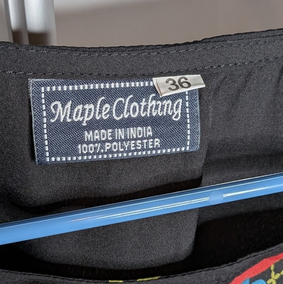 Maple Clothing Black Multicolor Indian Tunic Top - Picture 15 of 16